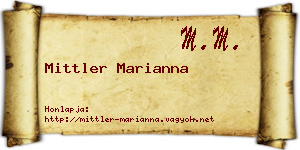 Mittler Marianna névjegykártya
